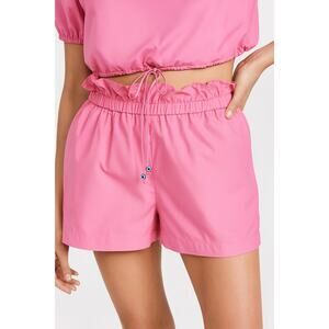 Staud Caterina Paperbag Shorts Pink Wild Orchid Medium Nylon